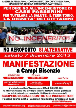 Volantino corteo del 7 Dicembre 2013 no inceneritore case passerini