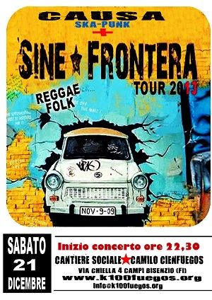 Volantino 21 Dicembre - reggae folk - sine frontera