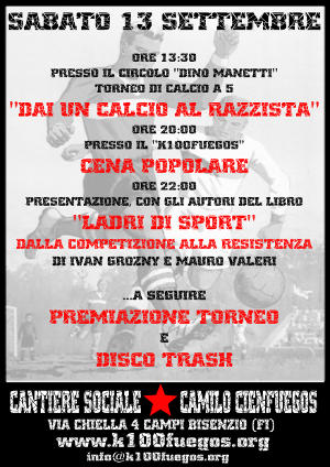 Volantino Torneo calcetto Dai un calcio al razzista 2014