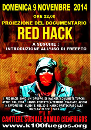 Volantino 7 Novembre 2014 documentario RedHack