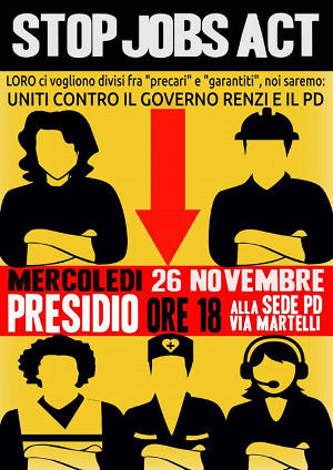 Volantino 26 Novembre 2014 Presidio contro il jobs act