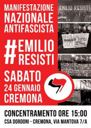 Volantino 24 Gennaio 2015 Manifestazione nazionale antifascista a Cremona
