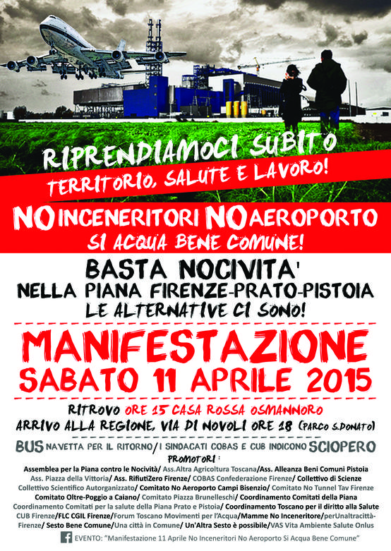 Volantino 11 Aprile 2015 Manifestazione No inceneritori No aeroporto