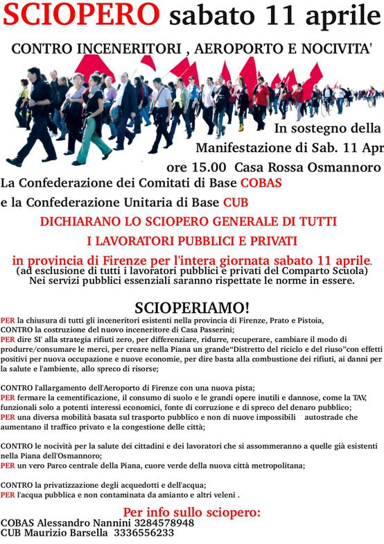 Volantino 11 Aprile 2015 Sciopero generale provinciale