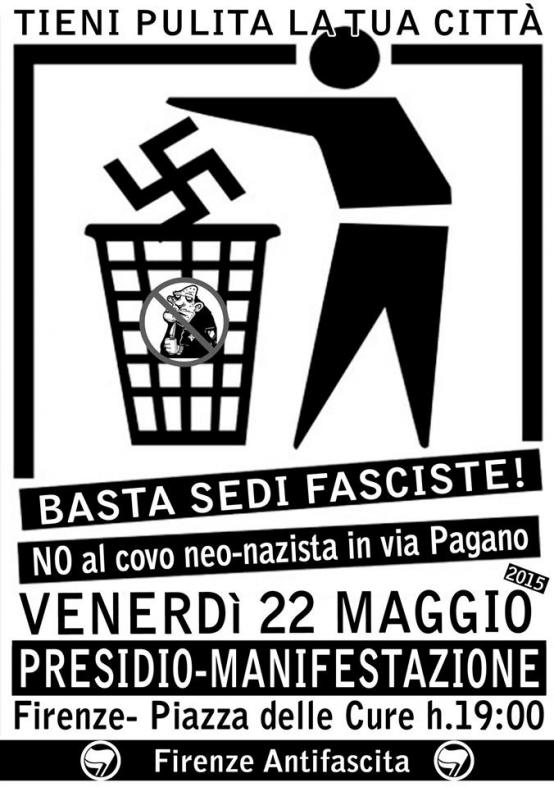 Volantino 22 Maggio Presidio antifascista alle Cure