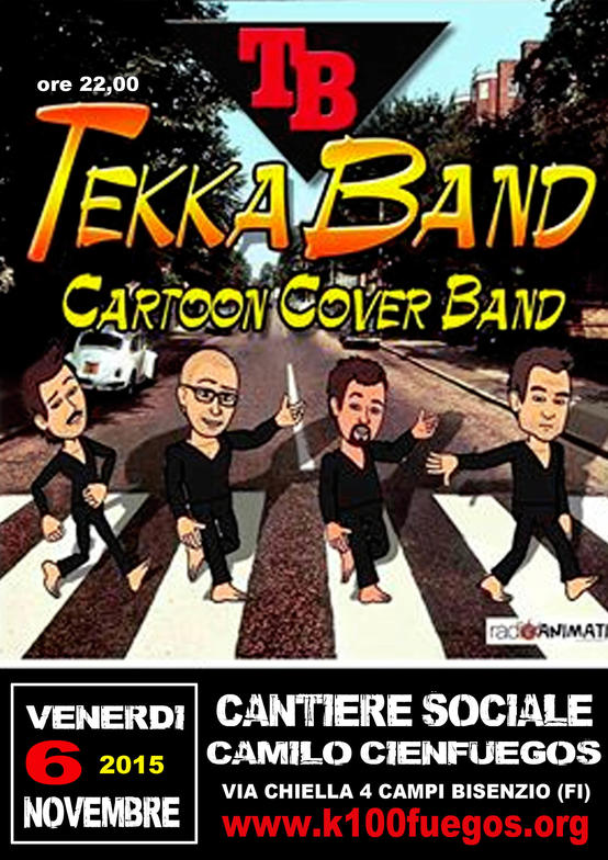 Volantino 6 Novembre 2015 Serata cartoon cover tekkaband