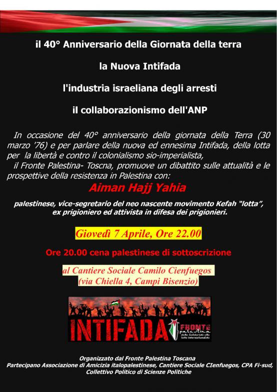 Volantino 7 Aprile 2016 Incontro con Aiman Hajj Yahia