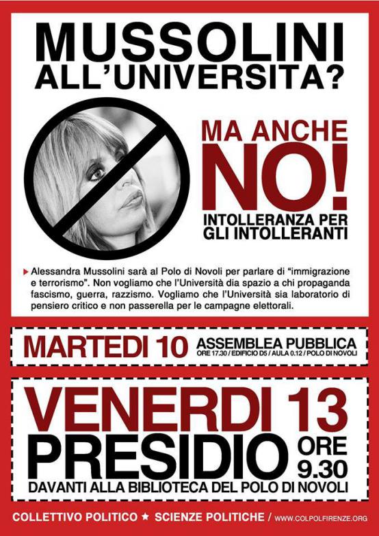 Volantino 13 Presisio h9.30 alla biblioteca del polo universitario di Novoli