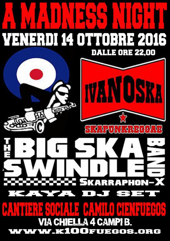 Volantino 14 Ottobre 2016 Madness Night