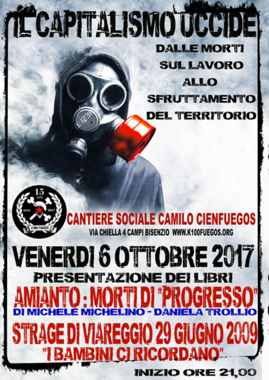 Volantino Venerd 6 Ottobre 2017 IL CAPITALISMO UCCIDE - Dalle morti sul lavoro allo sfruttamento del territorio