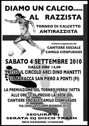 volantino torneo calcetto antirazzista 2010