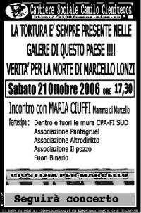 volantino iniziativa 21 ottobre 2006