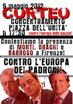 Mercoledi 9 Maggio Manifestazione regionale contro il vertice europeo